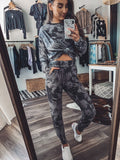 GREY & BLACK TIE DYE JOGGER SET