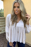 TAUPE BABYDOLL BLOUSE
