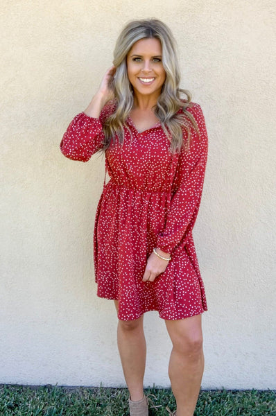 CRANBERRY DOT DRESS