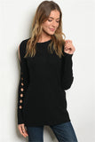 BLACK CABLE KNIT SWEATER
