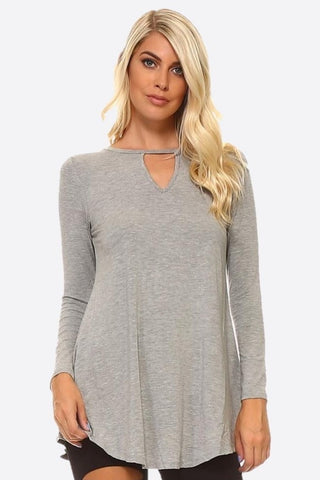 GREY LONG SLEEVE TOP